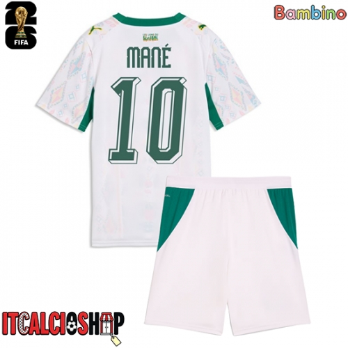 Senegal Sadio Mane #10 Prima Maglia Bambino Mondiali 2026 Manica Corta (+ Pantaloni corti)
